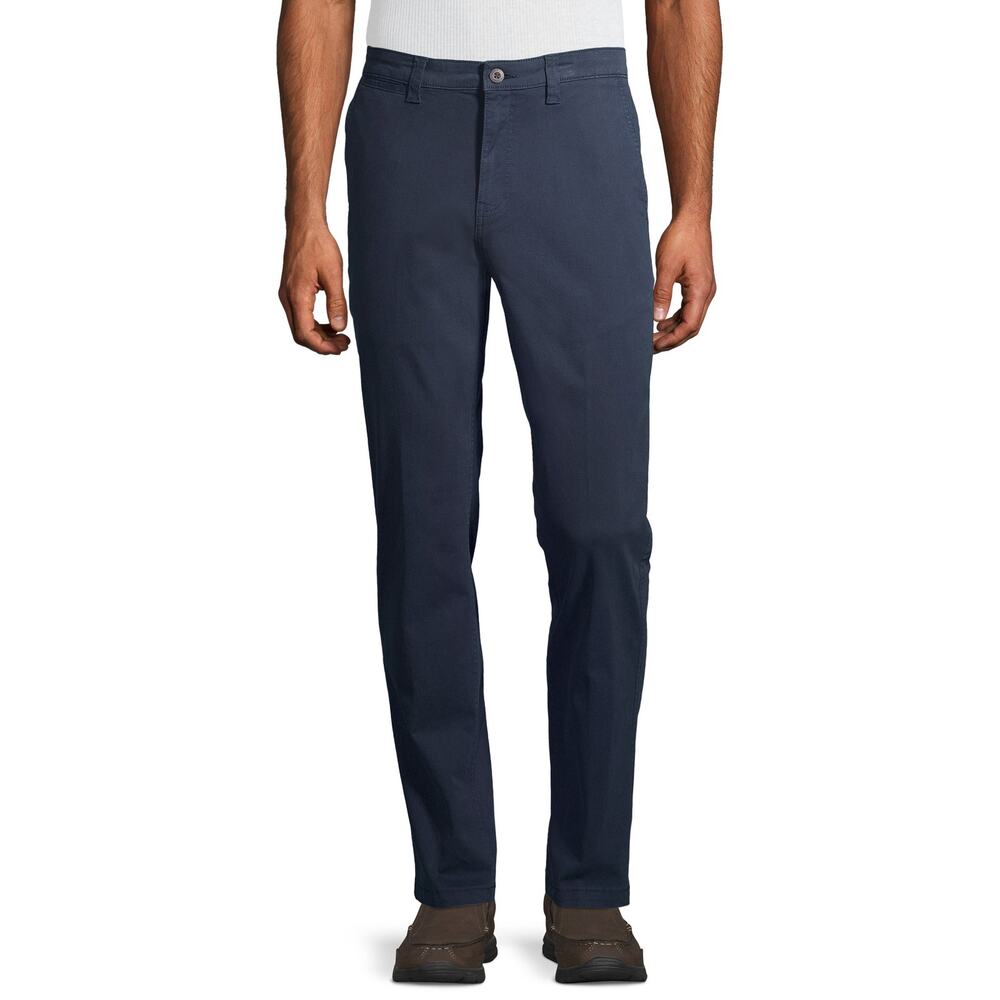 NEW George Men's Athletic Fit Chino dress pants 38X32 Blue Tapered Leg!